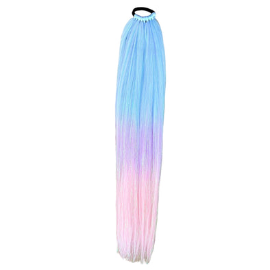 Jumbo Hair Braid on Elastic (BEFTB003 - Light Blue, Lilac and Pink)