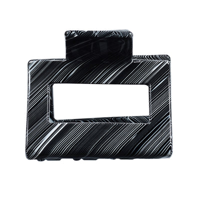 Image of black small square hair claw on white background