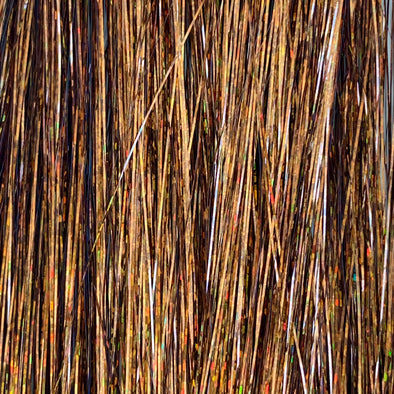 Copper brown hair tinsel - 48 inches long and comes in a pack of 120 strands.