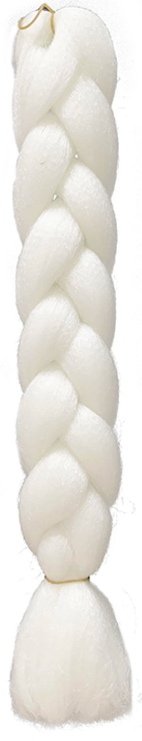 Jumbo hair braid - Glow in the dark - white. Each strand is 48 inches long. As a braid it is 24 inches long.