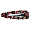 Mixed colour crystal hair clip set on a well-made sturdy back.