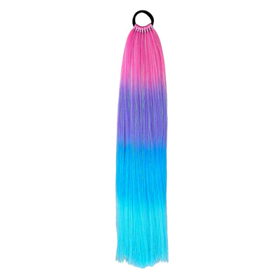 Jumbo Hair Braid on Elastic (BEFTB005 - Pink, Purple, Blue and Aqua)