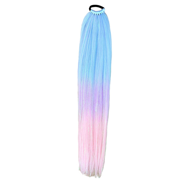 Jumbo Hair Braid on Elastic (BEFTB003 - Light Blue, Lilac and Pink)