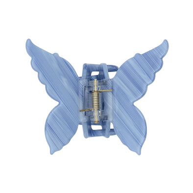 Blue butterfly hair claw on white background