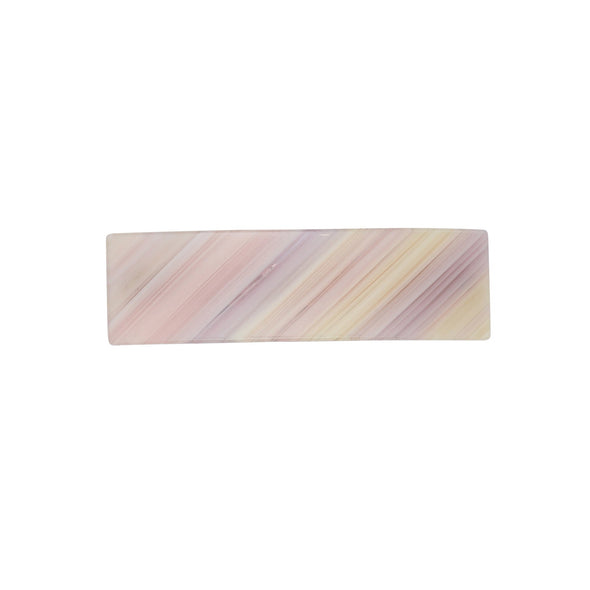 Barrette in lemon, pink and lilac on white background