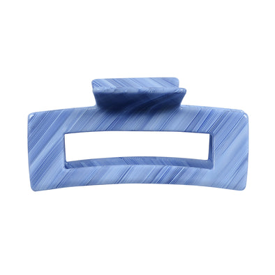 Blue classic midi hair claw on white background