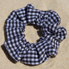 Black - Picnic 4 2 Scrunchie. Colour/Pattern: Black and white gingham. Material: Cotton. Dimensions: Material width approximately 4cm. Made by us in Bondi Beach.