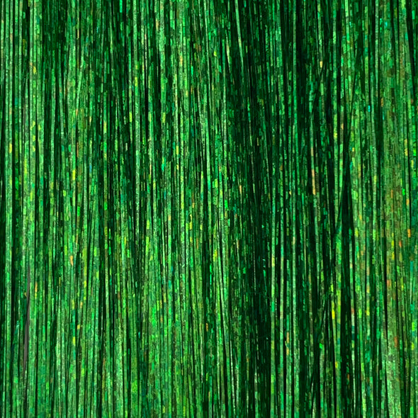 Green hair tinsel - 48 inches long and comes in a pack of 120 strands.