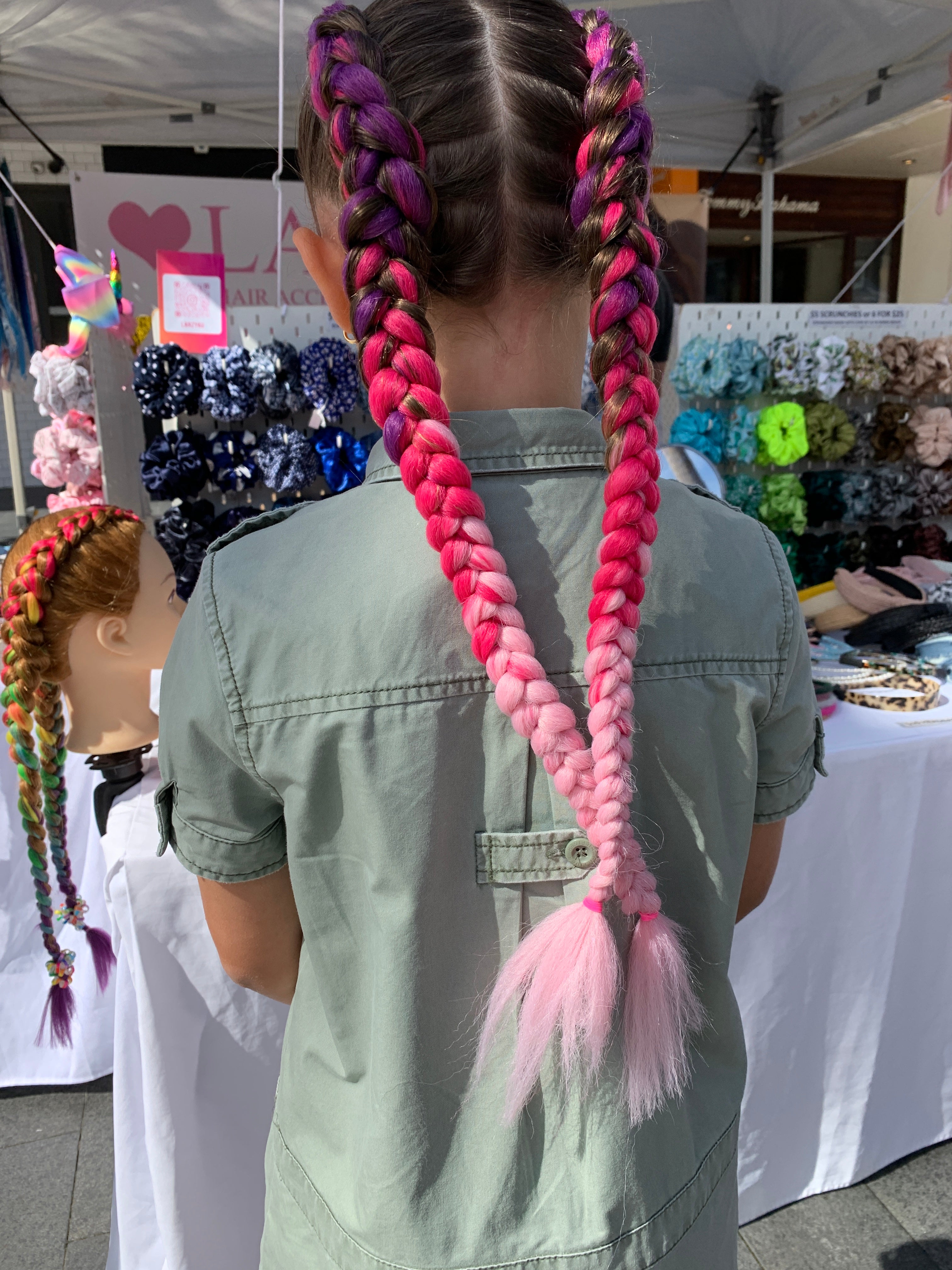Jumbo hair braid in purple, hot pink and pink – Larzy Pty Ltd