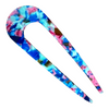 U-Pin in marbled blue and pink shades. 2 prong.