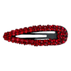 Red crystal hair clip set on a well-made sturdy back.