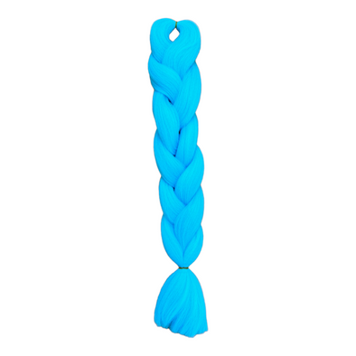 Jumbo hair braid in bright blue.