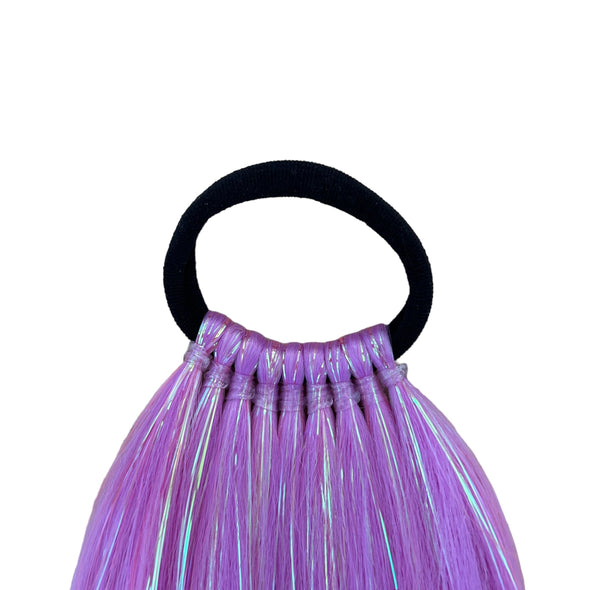 Jumbo Hair Braid on Elastic (BETTB001 - Light Purple, Teal, Purple with Tinsel)