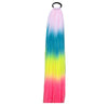 Jumbo hair braid on elastic in light pink, blue, yellow, hot pink with tinsel.