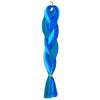Jumbo hair braid in blue, sea green and light blue.