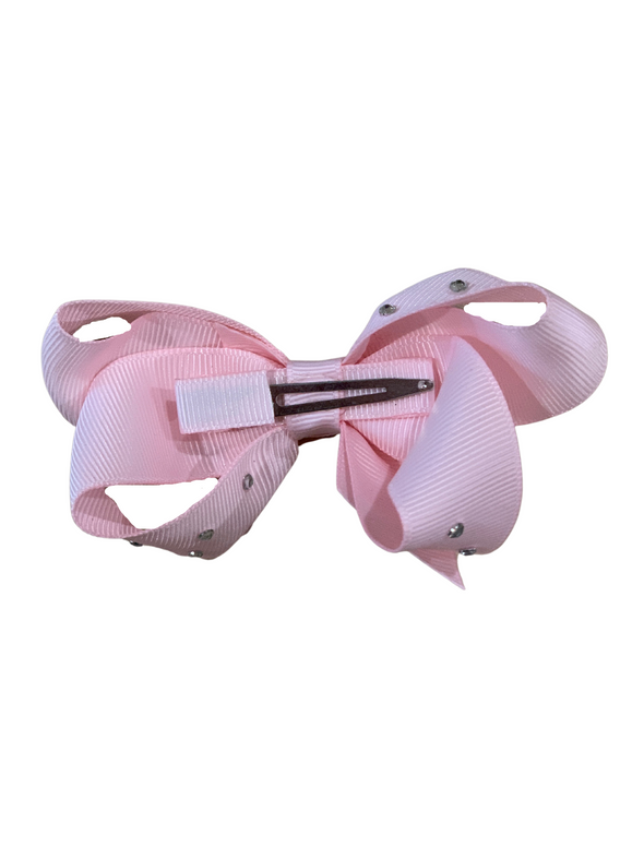 Pink diamonte bow.