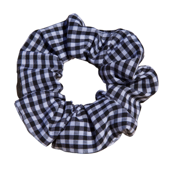 Black - Picnic 4 2 Scrunchie. Colour/Pattern: Black and white gingham.  Material: Cotton.  Dimensions: Material width approximately 4cm.  Made by us in Bondi Beach.