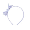 Lilac headband with bow.