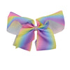 Colourful rainbow bow with diamond centre piece. 8 inches in size.