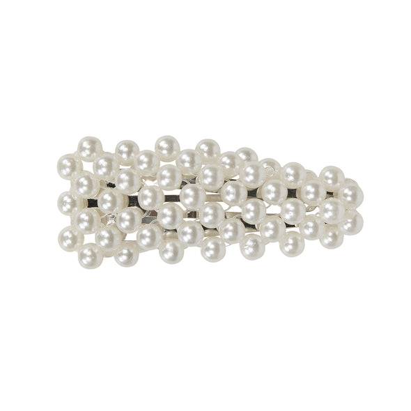 Gorgeous small pearl (faux) hair clip in silver setting.