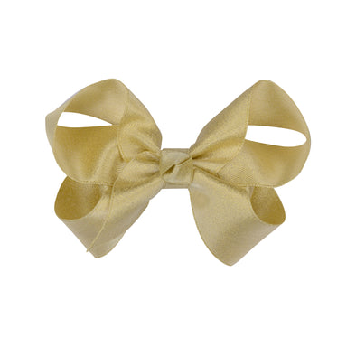 Gold ribbon bow. Size: 100mm x 60mm (approx. 3 1/2 inches)  Ribbon width: 25 mm.