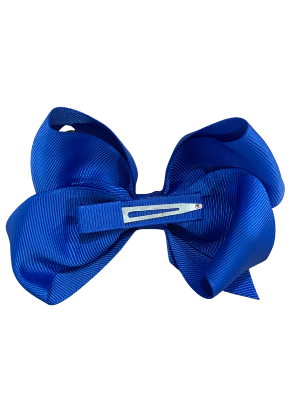 Royal blue bow. Size: 100mm x 80mm (approx 3 1/2 inches). Ribbon width: 37mm.
