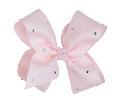 Pale pink diamonte hair bow