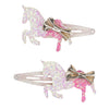 Unicorn hair clips - sparkly pink and white mixture.  Two in picture.